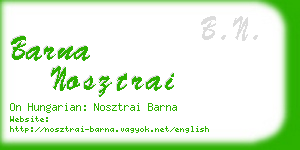 barna nosztrai business card